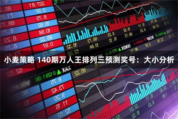 小麦策略 140期万人王排列三预测奖号：大小分析